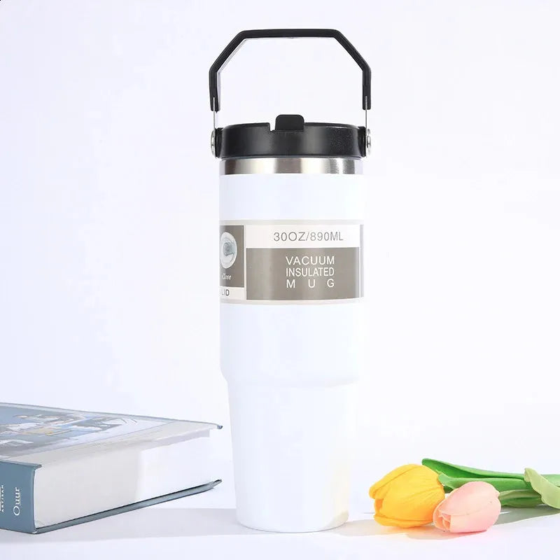 2in1 Drinkware Combo-900 ML Steel Thermos & 510 ML LED Temperature Coffee Cup