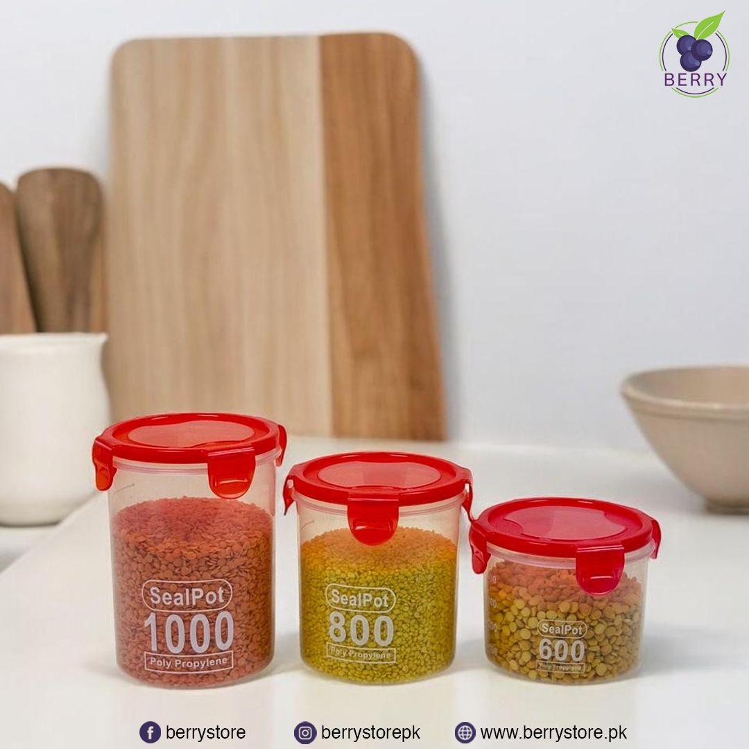 Pack of 2 1000ml Large Food Containers Seal Pot