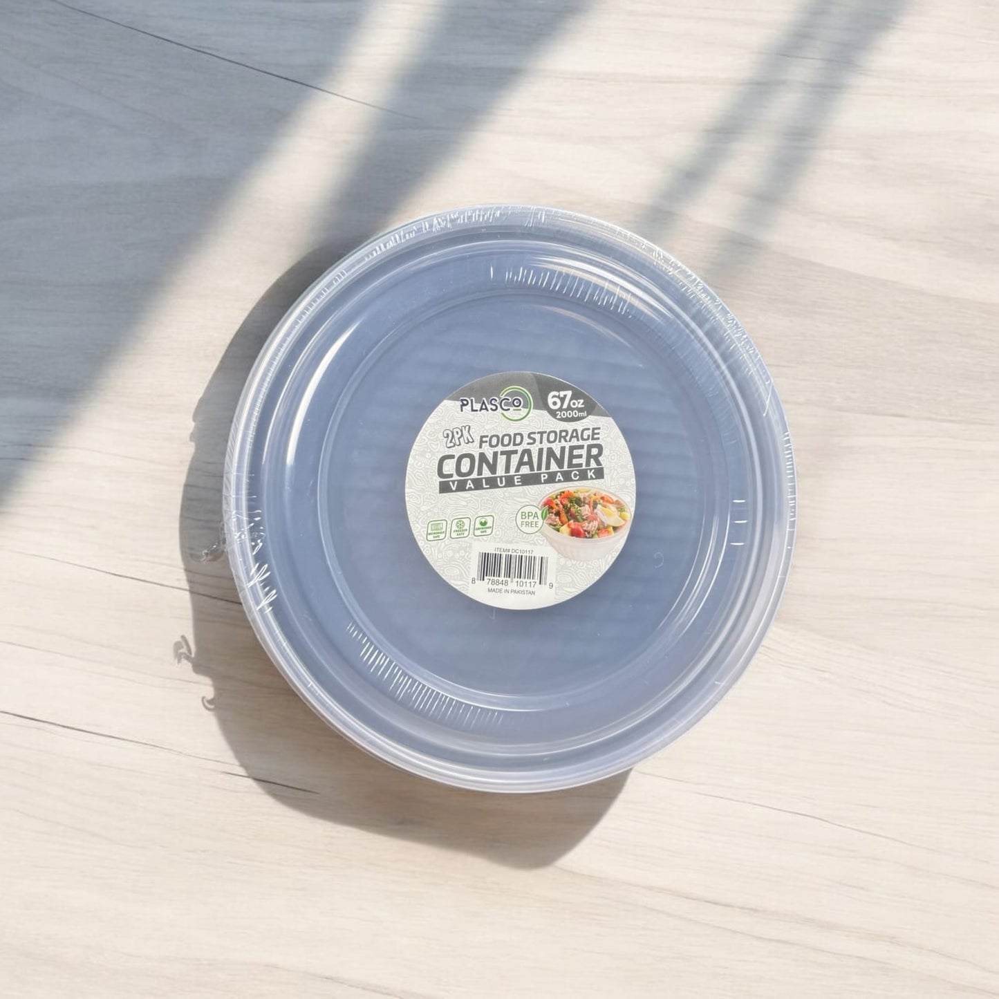 Pack Of 2 - Round Food Storage Container Box - 2000ml