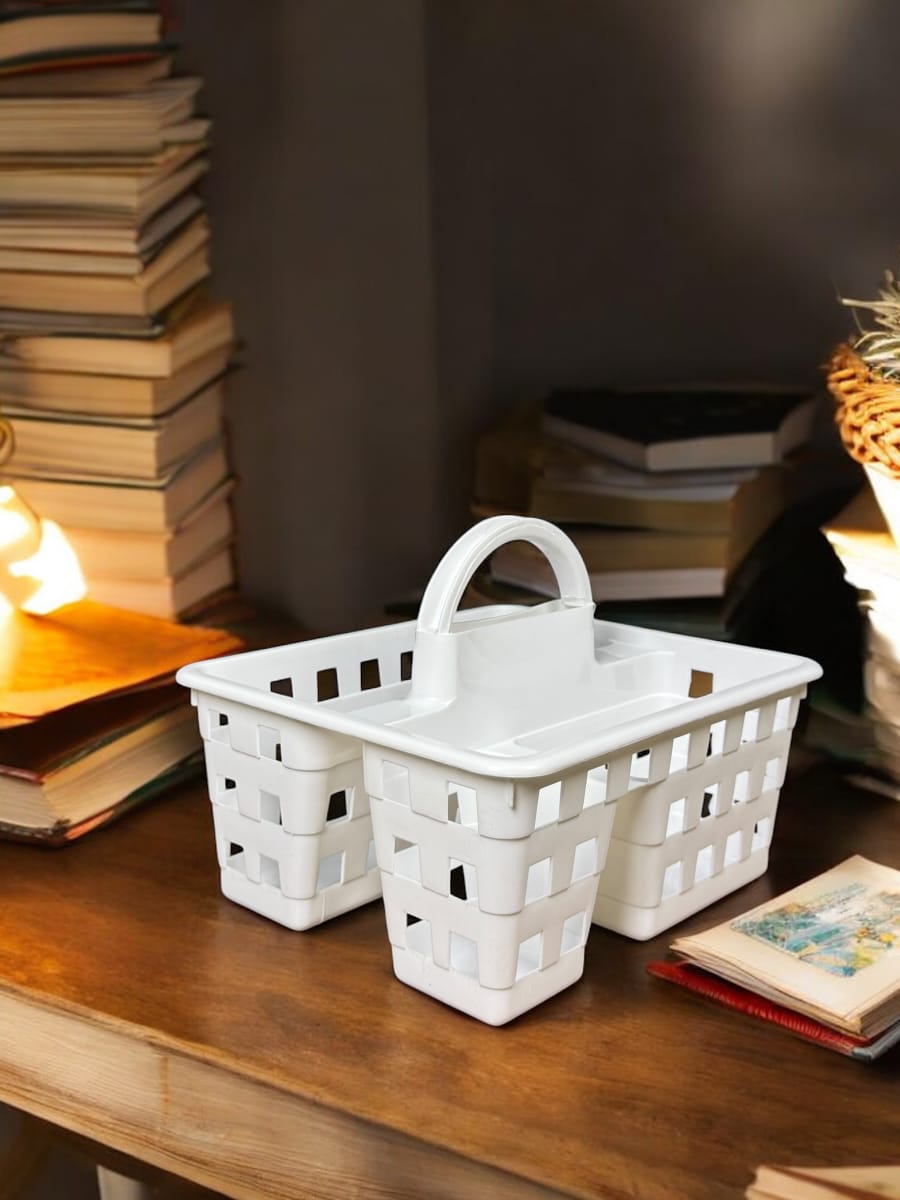 3in1 Storage Combo-Smiley Organizer Box 3in1 Set + Storage Tote Basket + Storage Multi Portion Box