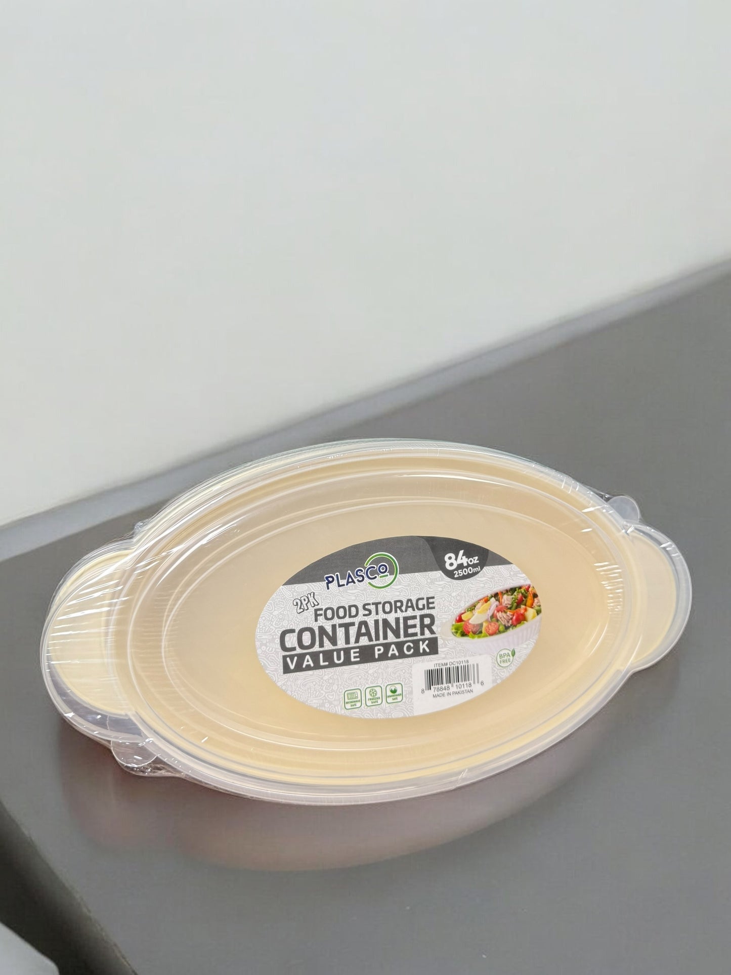 Pack Of 2 - Oval Food Storage Container Box - 2500ml