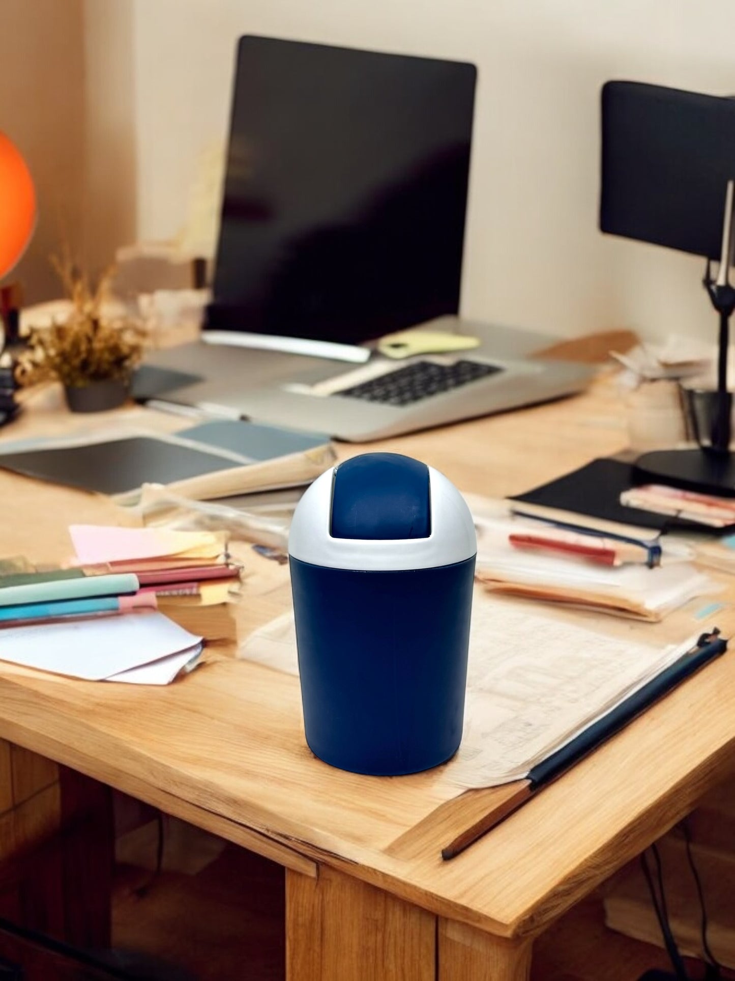 MiniBin-Trash Can-Garbage Can Kitchen Trash Can Desktop Trash Can Shakes Cover Living Room Cute Debris Bucket Car Home Desk Restaurant Storage Tube Trash Basket Desktop Trash Can