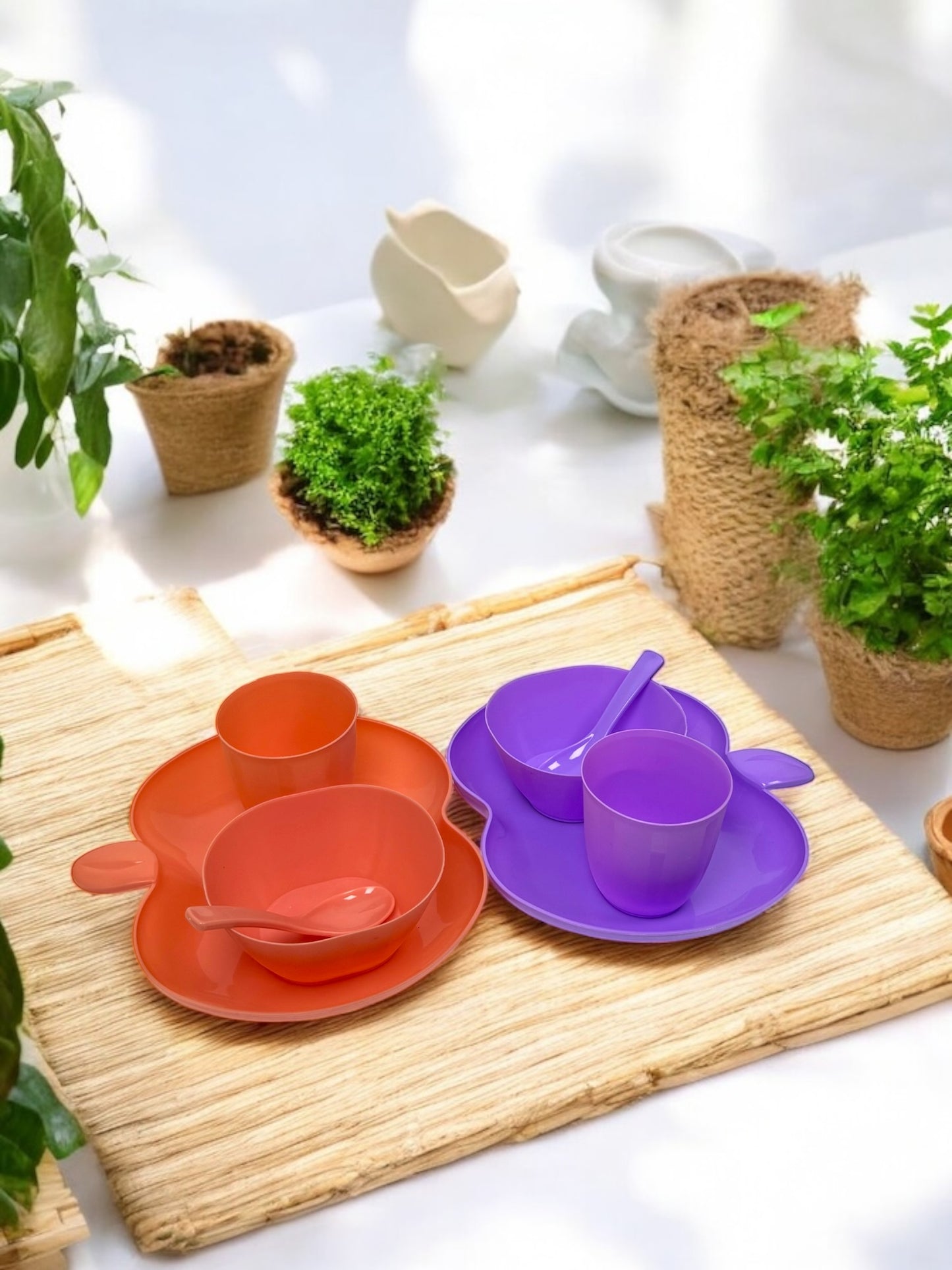 Apple Kids Set - 3 Apple Plates, 3 Mini Glasses, 3 Mini Bowls, 3 Spoons