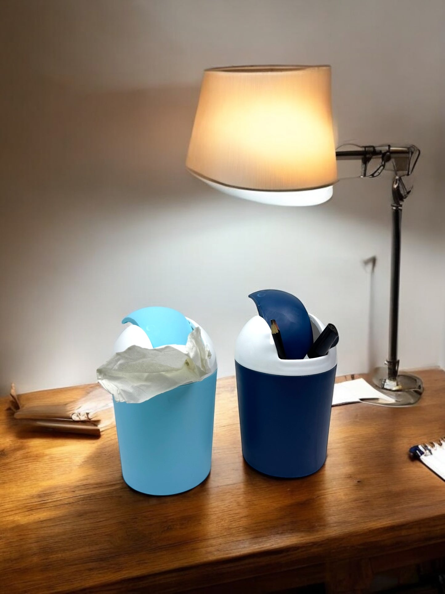 MiniBin-Trash Can-Garbage Can Kitchen Trash Can Desktop Trash Can Shakes Cover Living Room Cute Debris Bucket Car Home Desk Restaurant Storage Tube Trash Basket Desktop Trash Can