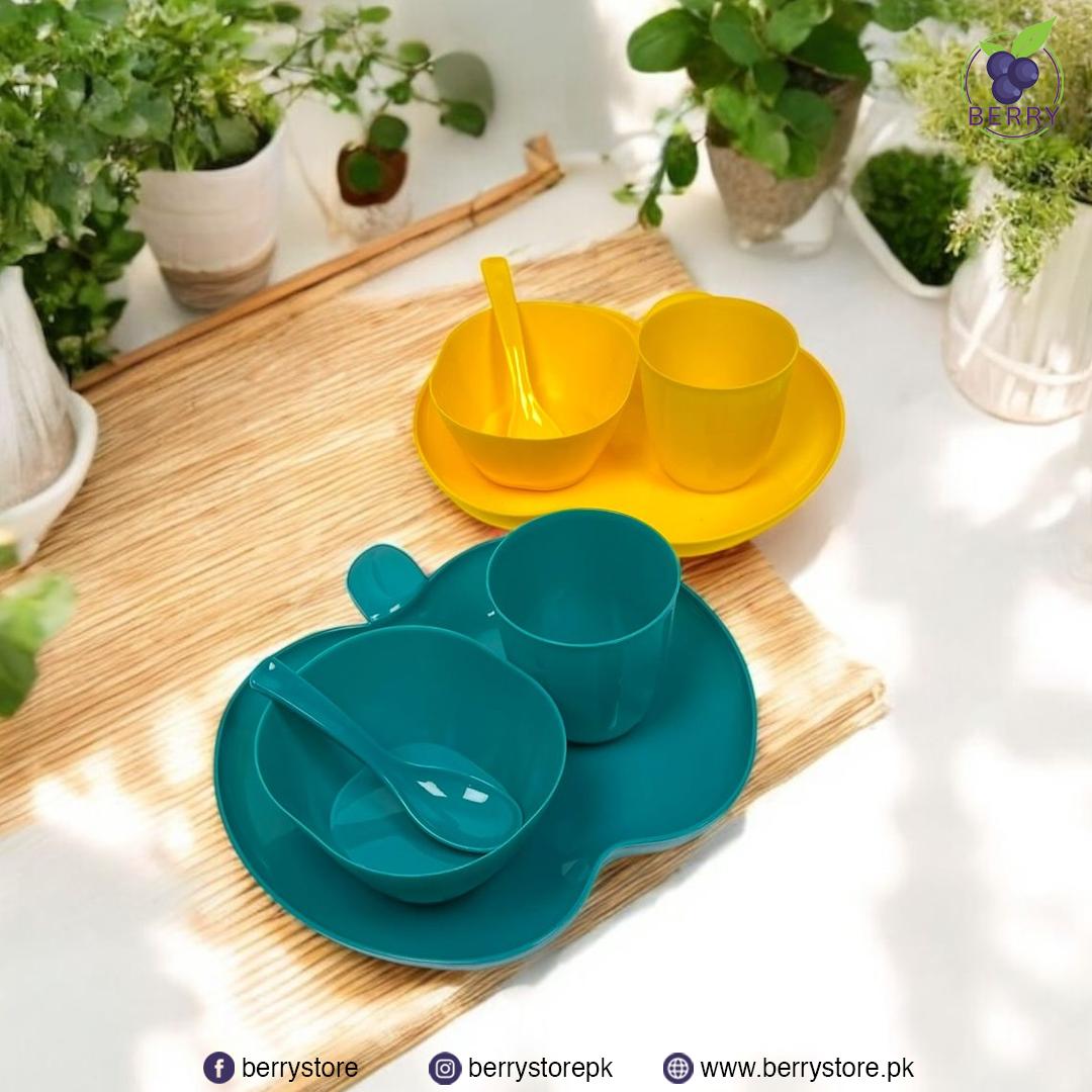 Apple Kids Set - 3 Apple Plates, 3 Mini Glasses, 3 Mini Bowls, 3 Spoons
