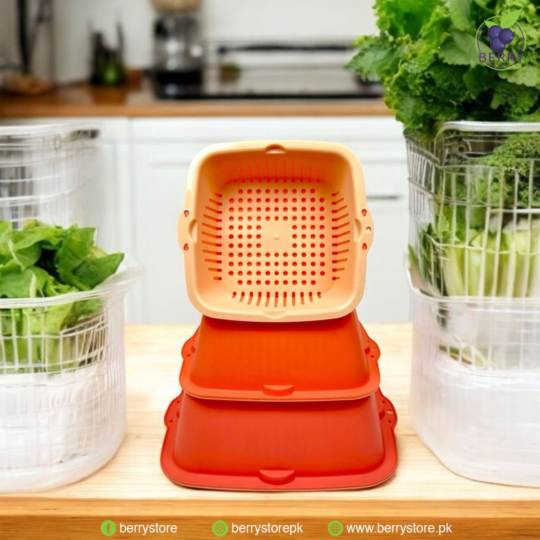 [6 Pieces] Sieve Kitchen Set, [2-in-1] Multifunctional Kitchen Strainer, Strainer Set, 3 Sizes, Plastic Pasta Strainer, Colander for Fruit and Vegetable Strainer
