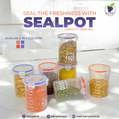 Pack of 2 1000ml Large Food Containers Seal Pot