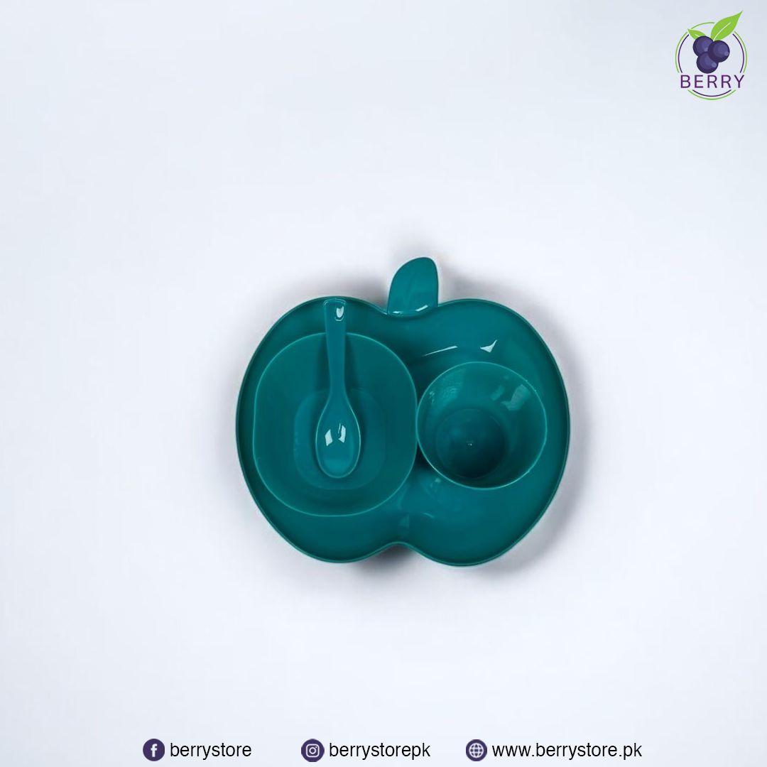 Apple Kids Set - 3 Apple Plates, 3 Mini Glasses, 3 Mini Bowls, 3 Spoons
