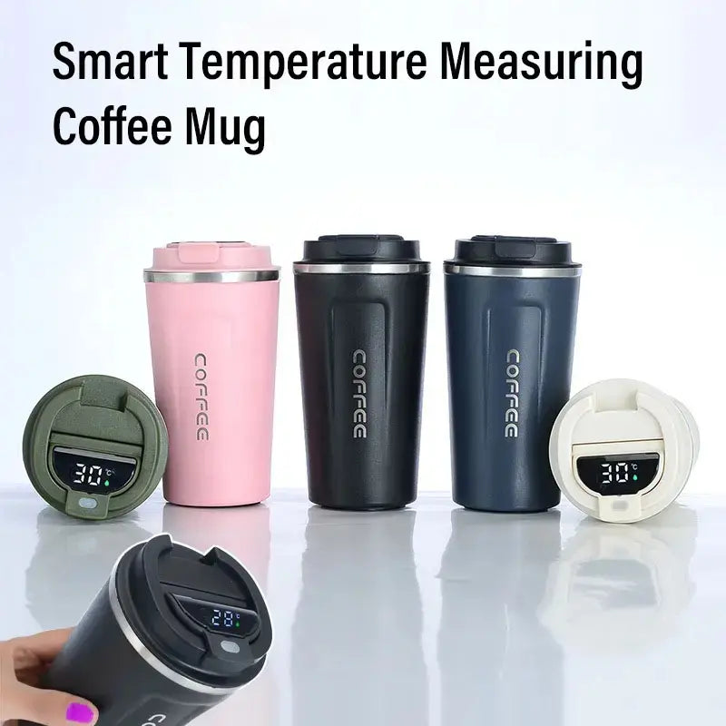 2in1 Drinkware Combo-900 ML Steel Thermos & 510 ML LED Temperature Coffee Cup
