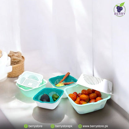 6 Pieces , [2-in-1] Multifunctional Kitchen Strainer Set, 3 Sizes