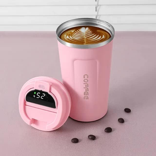 2in1 Drinkware Combo-900 ML Steel Thermos & 510 ML LED Temperature Coffee Cup