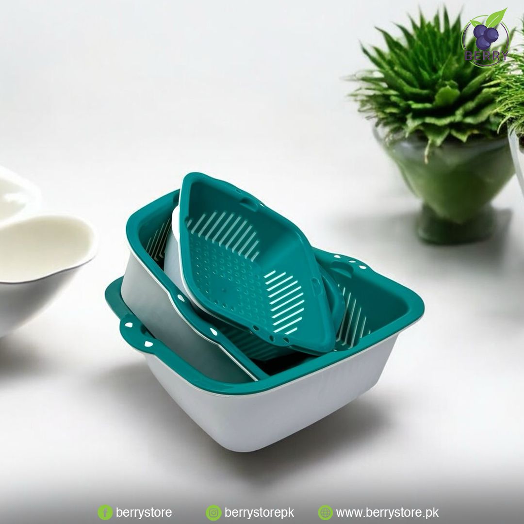 [6 Pieces] Sieve Kitchen Set, [2-in-1] Multifunctional Kitchen Strainer, Strainer Set, 3 Sizes, Plastic Pasta Strainer, Colander for Fruit and Vegetable Strainer