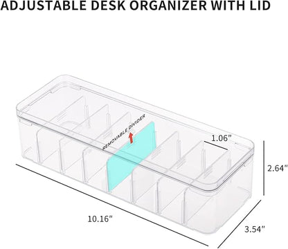 Desktop Storage Box With Lid Home Cable Management USB Charger Data Cable Organizer