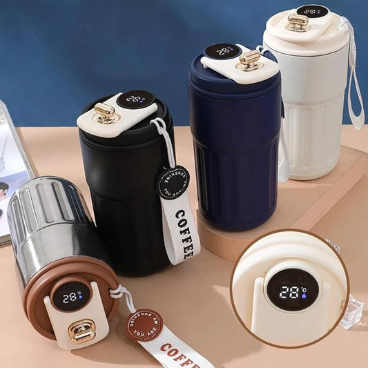 Travel Thermal Coffee Flask Smart Water Bottle Coffee Cup 316 Stainless Steel Vacuum Cup Office Cup Business Portable Mug (Size : 450ML)