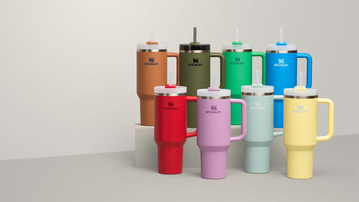 Stanley Quencher H2.0 40 oz Tumbler with Handle, Straw, and 3-Position Swivel Lid - Cup Holder Compatible for Travel - BPA Free Insulated Stainless Steel Tumbler