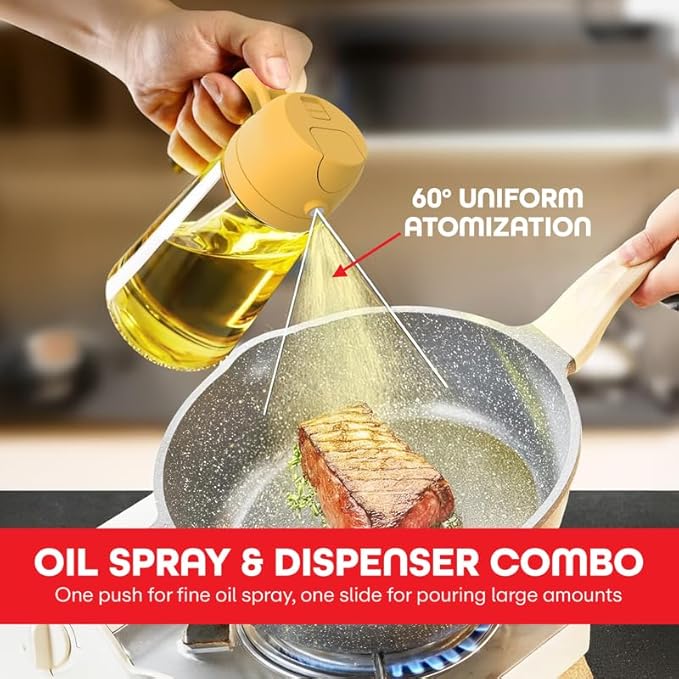 2-in-1 Olive Oil Glass Dispenser Bottle - 16oz/500ml