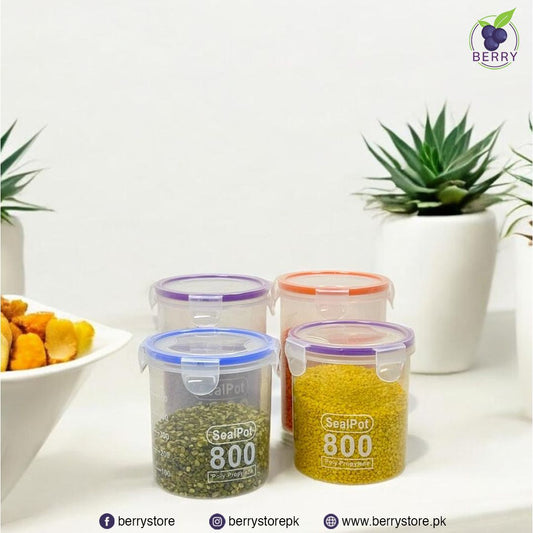 Pack of 3 800ml Medium Food Containers Seal Pot Kitchen Storage Sealed Jar Airproof Food Sealed Cans For Coffee Sugar Tea Tin