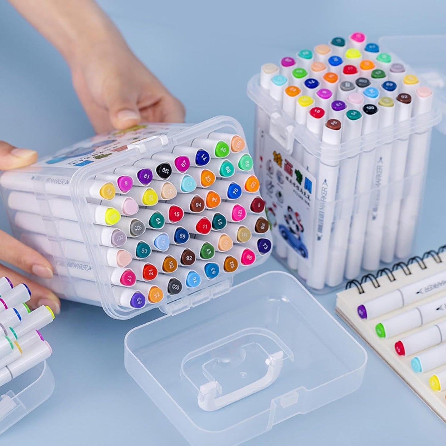 Washable Box Markers 12 Color Children's Painting Brush Student Drawing Double Head Waterborne Pen