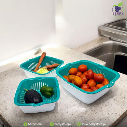 6 Pieces , [2-in-1] Multifunctional Kitchen Strainer Set, 3 Sizes