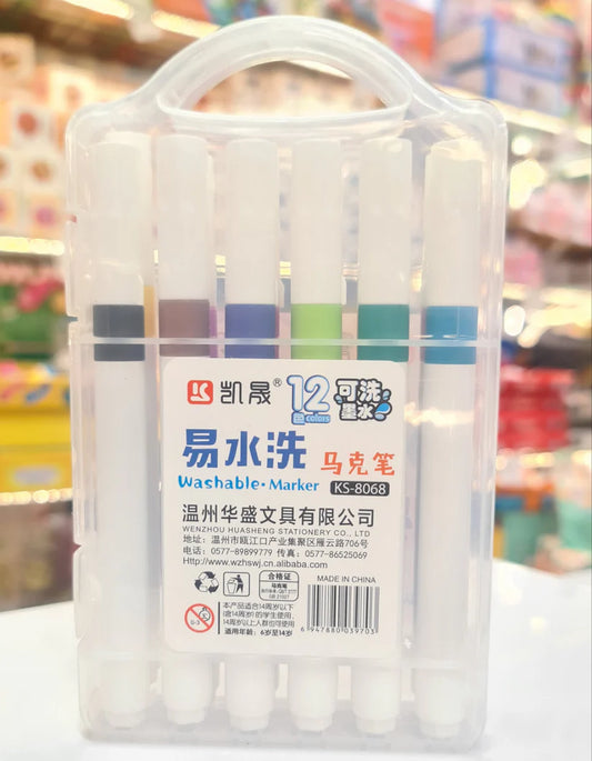 12 Colours Soft head acrylic marker pen for children students large capacity opaque can be stacked color hand-painted DIY acrylic graffiti painting