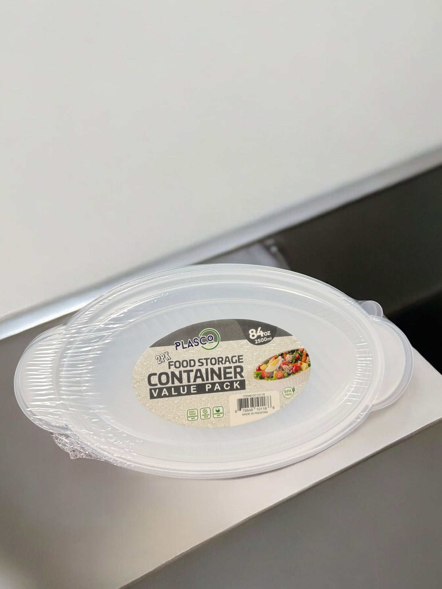 Pack Of 2 - Oval Food Storage Container Box - 2500ml