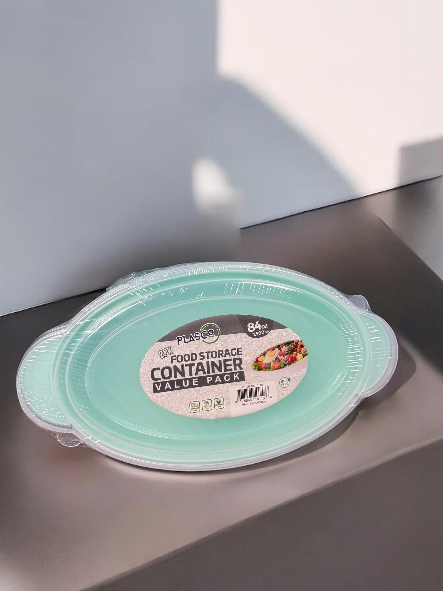 Pack Of 2 - Oval Food Storage Container Box - 2500ml