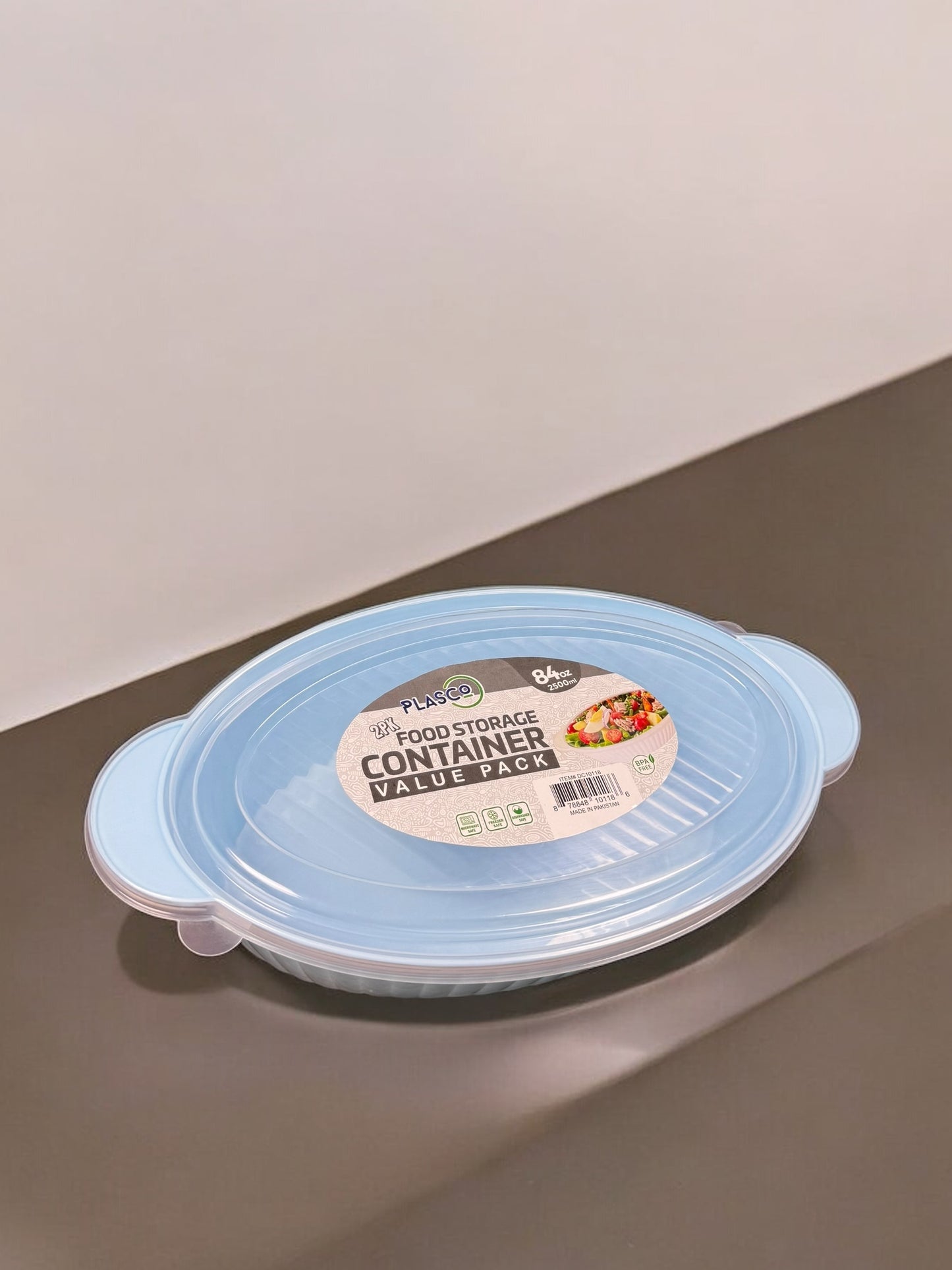 Pack Of 2 - Oval Food Storage Container Box - 2500ml