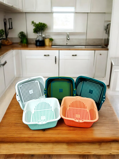 6 Pieces , [2-in-1] Multifunctional Kitchen Strainer Set, 3 Sizes