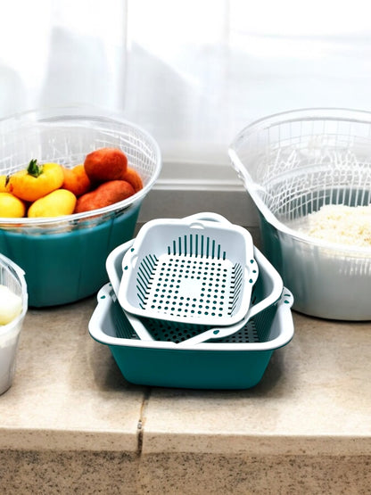 6 Pieces , [2-in-1] Multifunctional Kitchen Strainer Set, 3 Sizes