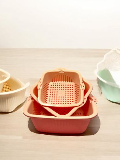6 Pieces , [2-in-1] Multifunctional Kitchen Strainer Set, 3 Sizes
