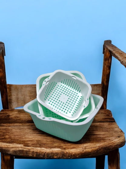 6 Pieces , [2-in-1] Multifunctional Kitchen Strainer Set, 3 Sizes