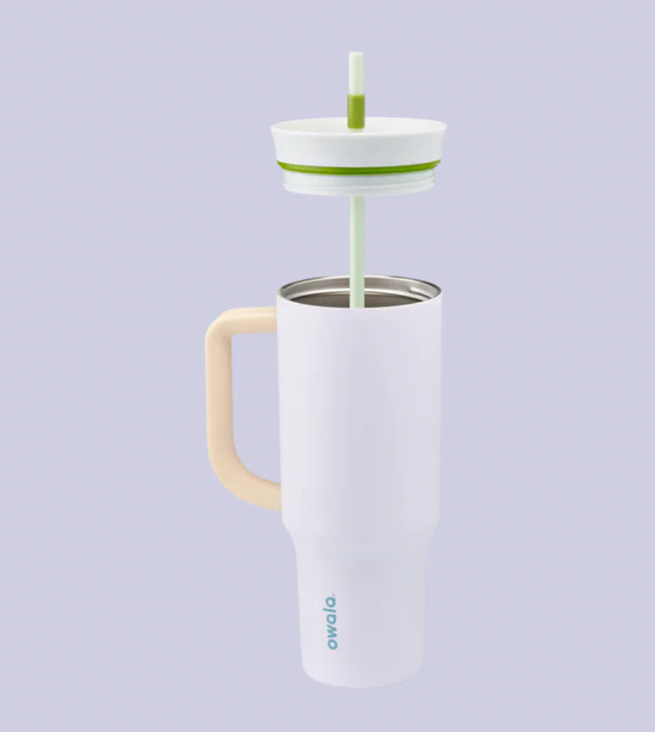 Owala Stainless Steel Triple Layer Insulated Travel Tumbler with Spill Resistant Lid, Straw, and Carry Handle, BPA Free, 40 oz