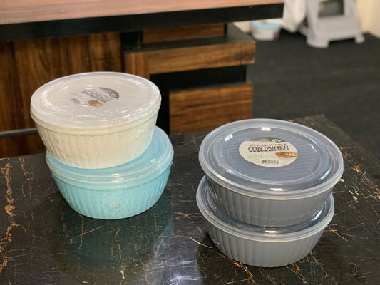 Pack Of 2 - Round Food Storage Container Box - 2000ml
