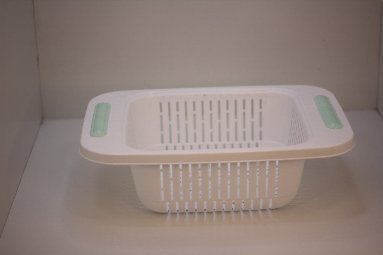 Multifunctional Thickened Kitchen Sink Drain Rack Vegetable Fruit Drain Basket Plastic Rectangular Sink
