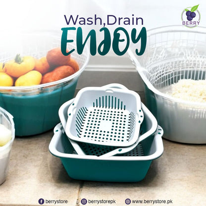 6 Pieces , [2-in-1] Multifunctional Kitchen Strainer Set, 3 Sizes