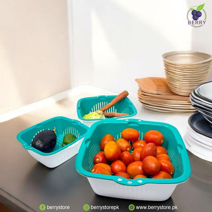 6 Pieces , [2-in-1] Multifunctional Kitchen Strainer Set, 3 Sizes