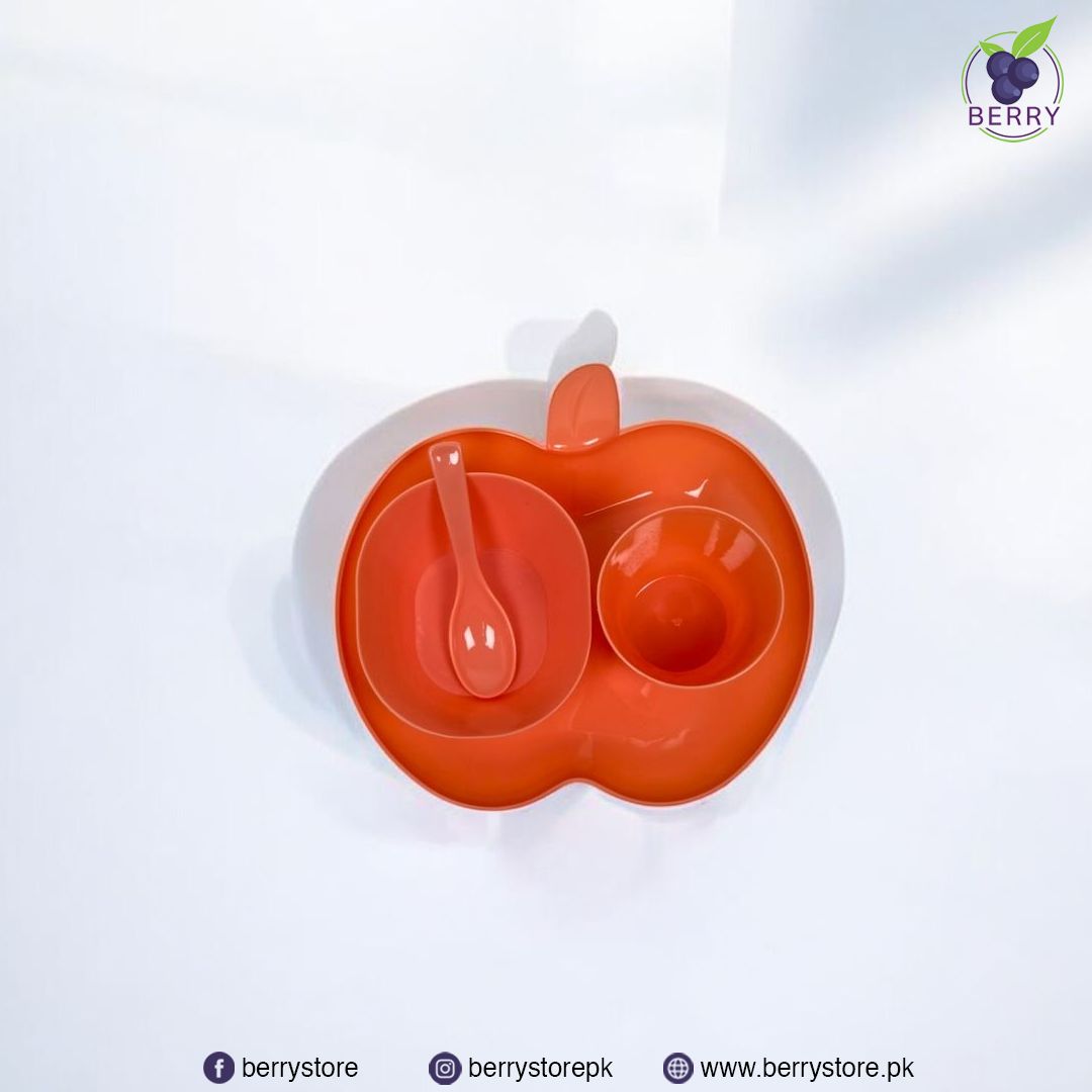 Apple Kids Set - 3 Apple Plates, 3 Mini Glasses, 3 Mini Bowls, 3 Spoons