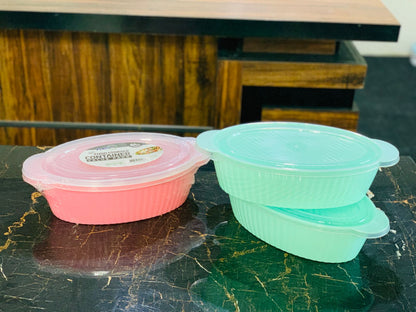 Pack Of 2 - Oval Food Storage Container Box - 2500ml