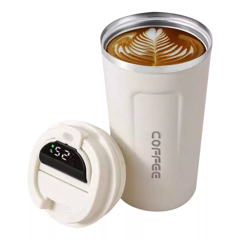 2in1 Drinkware Combo-900 ML Steel Thermos & 510 ML LED Temperature Coffee Cup