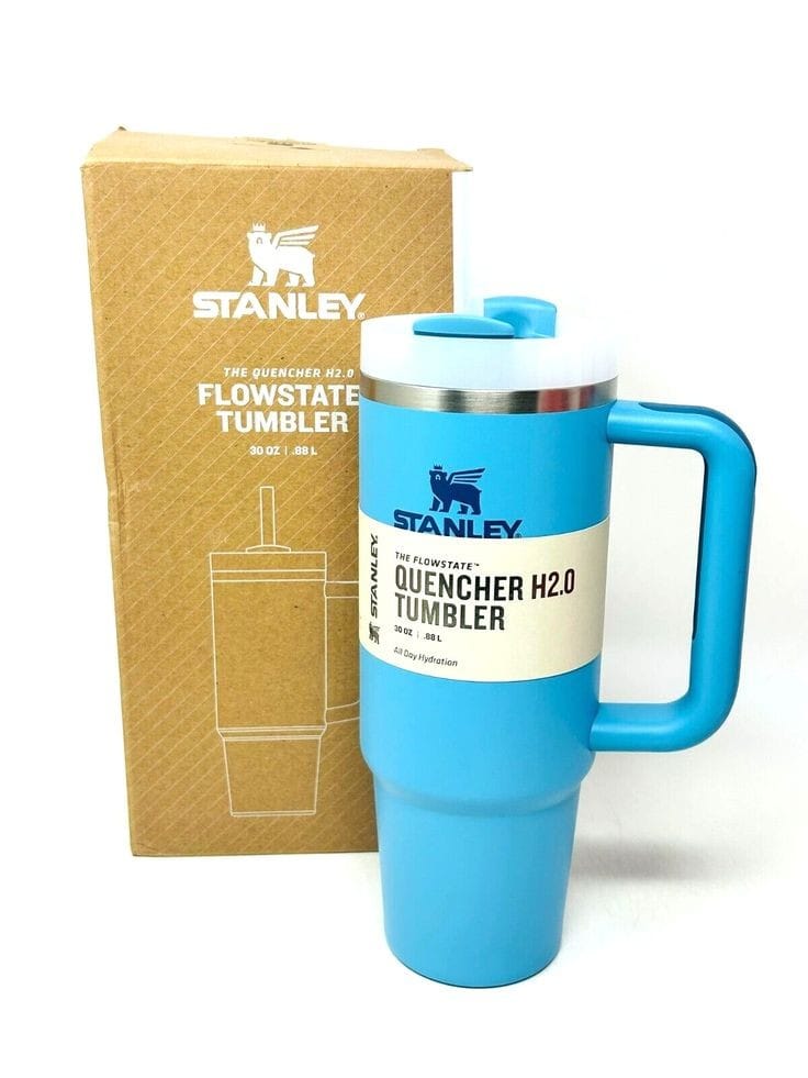 Stanley Quencher H2.0 40 oz Tumbler with Handle, Straw, and 3-Position Swivel Lid - Cup Holder Compatible for Travel - BPA Free Insulated Stainless Steel Tumbler
